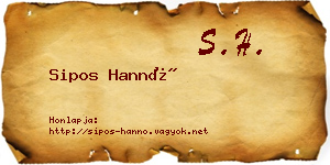 Sipos Hannó névjegykártya